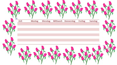 Blumen Stundenplan Vordruck
